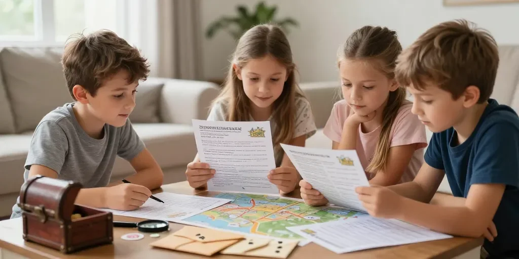 Enigme chasse au tresor maison : les 10 idées à imprimer pour enfants