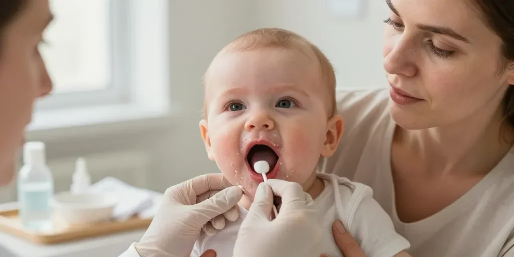 Muguet buccal bébé : le traitement médical ou naturel, que faire ?